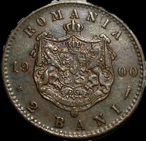 1900   2 Bani  Romania . Carol I.  Scarce.  - Picture 1 of 2