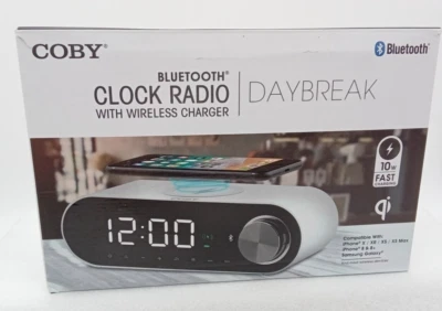 COBY BLUETOOTH CLOCK RADIO WITH WIRELESS CHARGER - Image 1 of 4