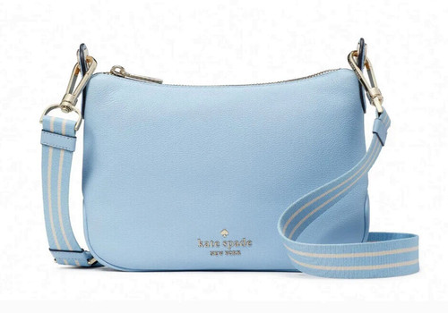 Nuova Kate Spade Rosie piccola tracolla in pelle ciottolata blu celeste con sacchetto antipolvere