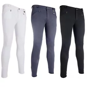 Pantalone equitazione uomo basic ginocchiere HKM elasticizzato traspirante colore a scelta 42-56 - Foto 1 di 5