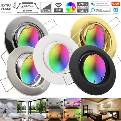 LED Einbaustrahler RGB 230V dimmbar Decken Spot 5W flach 35mm Set Smart DECO - Bild 1 von 4