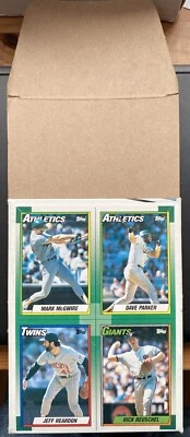 Topps Baseball  Box Bottom 1990 MBL Mark McGuire / Dave Parker /Jeff Reardon 🔥 - Image 1 of 4
