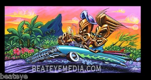 PIZZ-STICKER-TIKI,HOT ROD,RAT ROD,TATTOO,BIKER,BEATNIK,SURF,HAWAII,JUXTAPOZ,FINK - Picture 1 of 1