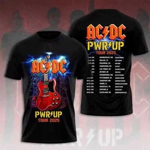 ACDC North American 2025 T-Shirt, ACDC Rock Band Tee, Acdc Pwr Up Tour 2025 Tee - Picture 1 of 4