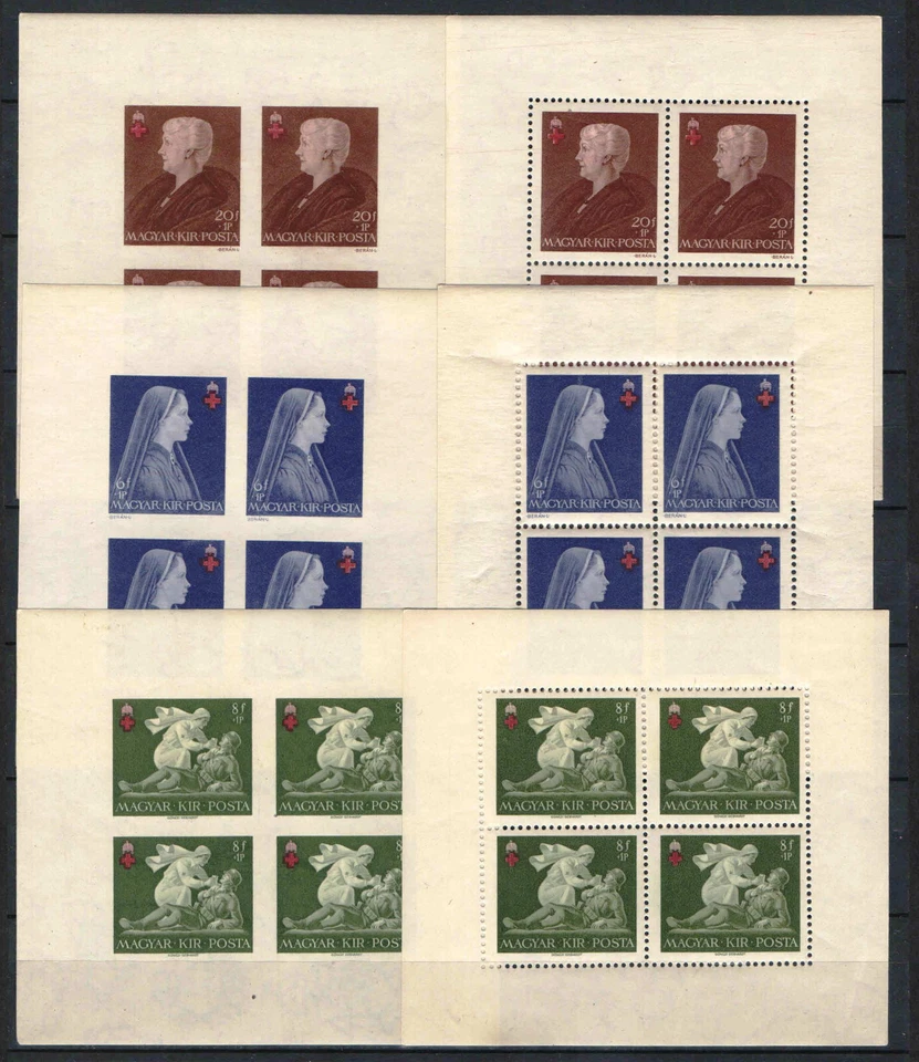 Hungría 1942. HILO HOJA COMPLETA CRUZ ROJA PERF+IMPERF. MNH (**) Mi.: 200 EUR Foto 1 de 1