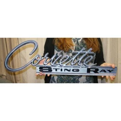 Corvette C2 C3 Side Script  Emblem Steel Sign - Image 1 of 4