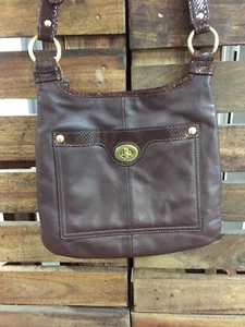 Coach Penelope Brown leather snakeskin trim Crossbody F16533 - Picture 1 of 11