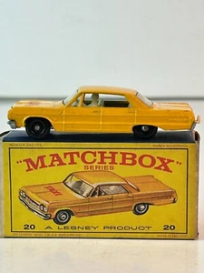 Matchbox No. 20 Chevrolet Taxi Cab with New Model Original Box, Nice - Picture 1 of 18