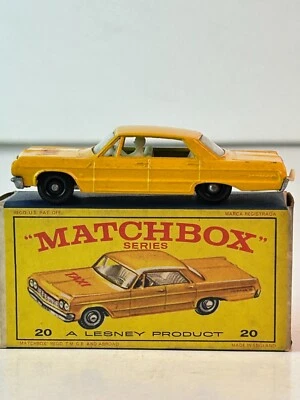 Matchbox No. 20 Chevrolet Taxi Cab with New Model Original Box, Nice - Image 1 of 4
