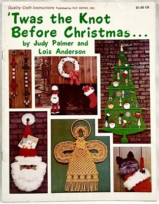 1978 Pat Depke Twas Il Nodo Prima di Natale Libro Modello Macramè Vintage 16965 - Immagine 1 di 3