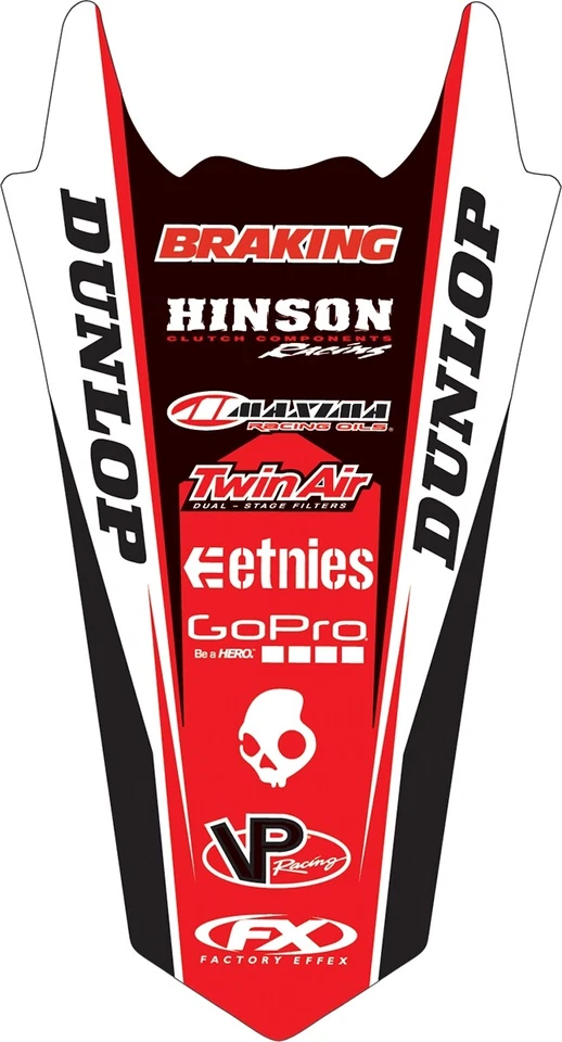 Kit gráfico guardabarros trasero Effex rojo de fábrica Honda CR80 CR85R 1996-2008 17-32302 Foto 1 de 1