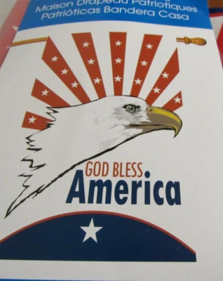 God Bless America Águila Calva Casa Bandera Patriótica EE. UU. 28" X 40" Nueva Foto 1 de 4