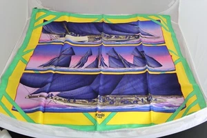 NWT Authentic Hermès (Hermes) Paris Carre 90 Silk Scarf – Blue, Green & Yellow - Picture 1 of 13