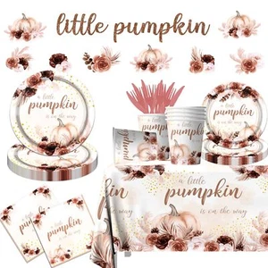 Little Pumpkin Baby Shower Decorations,142PCS Fall Baby Shower Tableware Deco... - Picture 1 of 6