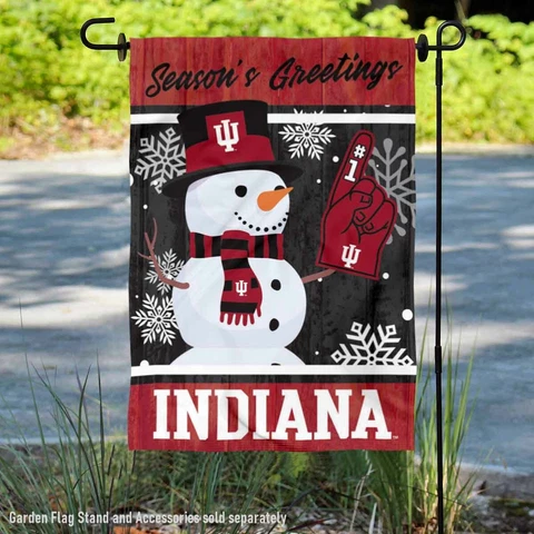 Indiana Hoosiers Holiday Winter Snow Garden Flag and Yard Banner Cover