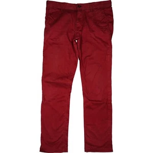 Replay W34 L34 Jeans Hose Weinrot Herren City Straight Regular Chino Stretch 50 - Picture 1 of 5