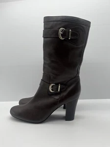 Fiorelli Boots Shoe Zipped Winter Boots Ladies Brown Leather Shoe SIZE US 11 - Picture 1 of 21