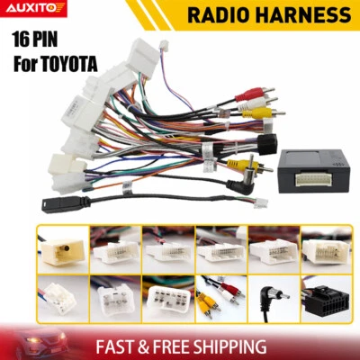 Car Radio Wire Harness Cable Adapter w/Canbus BOX For Toyota Corolla Highlander - Image 1 of 4