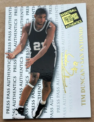 Press Pass Authentics Gold Signature 1998 Tim Duncan #35 San Antonio Spurs Foto 1 de 2