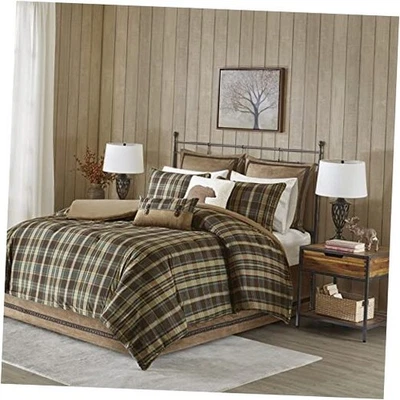 Juego de edredón de cabina Woolrich Rustic Lodge - Cuadros King Hadley de gran tamaño, varios Foto 1 de 4