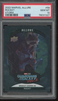 2022 Upper Deck Marvel Allure ROCKET RACCOON #58 STORM /199 SP PSA 10 GEM MT BW2 - Image 1 of 2