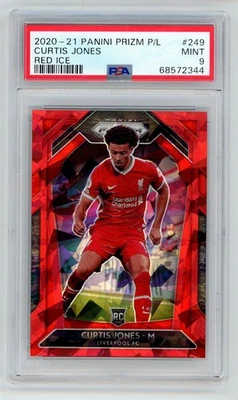2020-21 Panini Prizm P/L CURTIS JONES #249 RC Red Ice LIVERPOOL PSA 9 MINT N15 - Image 1 of 3