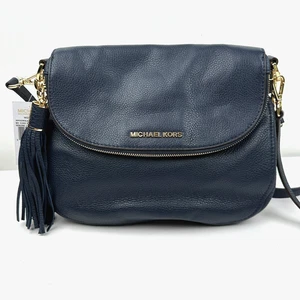 Bolso Bandolera Michael Kors Weston Mediano Nuevo con Etiquetas Cuero Azul Marino Medianoche Borla - Imagen 1 de 10