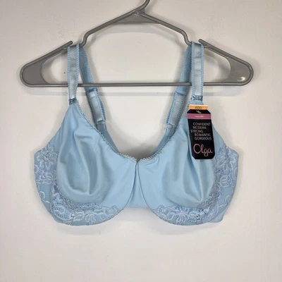 Olga 40DD Blue Luxury Lift Bra w Matching Lace Underwired #35063 - Image 1 of 4