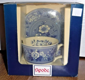 Spode Italian Blue Room Tea Cup & Saucer ~ Botanical ~ Brand New ~ BNIB - Picture 1 of 11