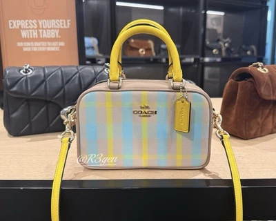 Bolso Bandolera COACH con Estampado a Cuadros Mujeres Bolso de Mano Cartera Cremallera Top CBI90 Foto 1 de 4