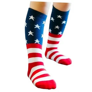 USA Flag Kids Socks Star Socks Knee High Sock for Boys Girls Small 4-6 Years - Picture 1 of 8
