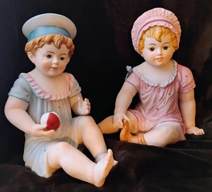 Vintage großes 12" Klavier Babys, Porzellan Biskuit - Bild 1 von 11