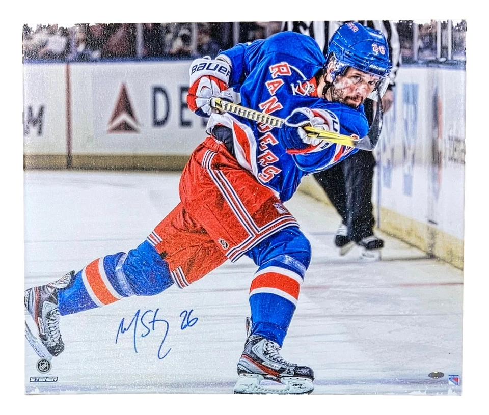 Martin St. Louis Signed Stretched 20x24 New York Rangers Canvas Steiner Sports - Image 1 of 4