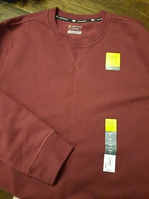 Sudadera para hombre pequeña polar cuello redondo granate sudadera Tek Gear tops nueva con etiquetas Foto 1 de 2