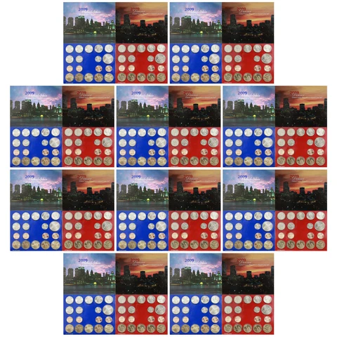 2009 Mint Set 10 Pack Original Envelopes 360 Coins Cover