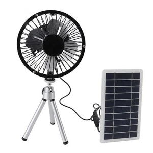 Portable 10W Solar Powered Fan Ventilator Greenhouse Pet Dog Chicken House Cool - Picture 1 of 8