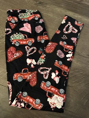 Leggings Boutique Dia dos Namorados Coração Caminhão Amanteigado Macio SO Novo em folha - Imagem 1 de 2