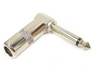 Right Angle 1/4" TS Mono Phone Plug Connector 6.3M Jack, Guitar, Audio - Picture 1 of 2