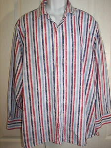 Daniel Cremieux Collection Casual Button Up Shirt Sze XXL Red White Blue Stripe - Picture 1 of 7