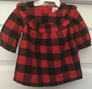 Baby Gap Buffalo kariertes Rüschen rot schwarz Kleid 0-3, 3-6 Monate neu Urlaub - Bild 1 von 7