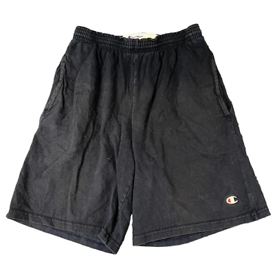 Vintage Champion Shorts Mens Small Navy Blue Pockets Retro Sweat Elastic Waist - Image 1 of 4