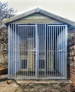double dog kennel and run 2m x 3m RHT Ashurst