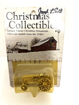 1/64  SCALE MODEL SIGNED OLIVER GOLD TOY TRACTOR ORNAMENT - Image 1 of 3