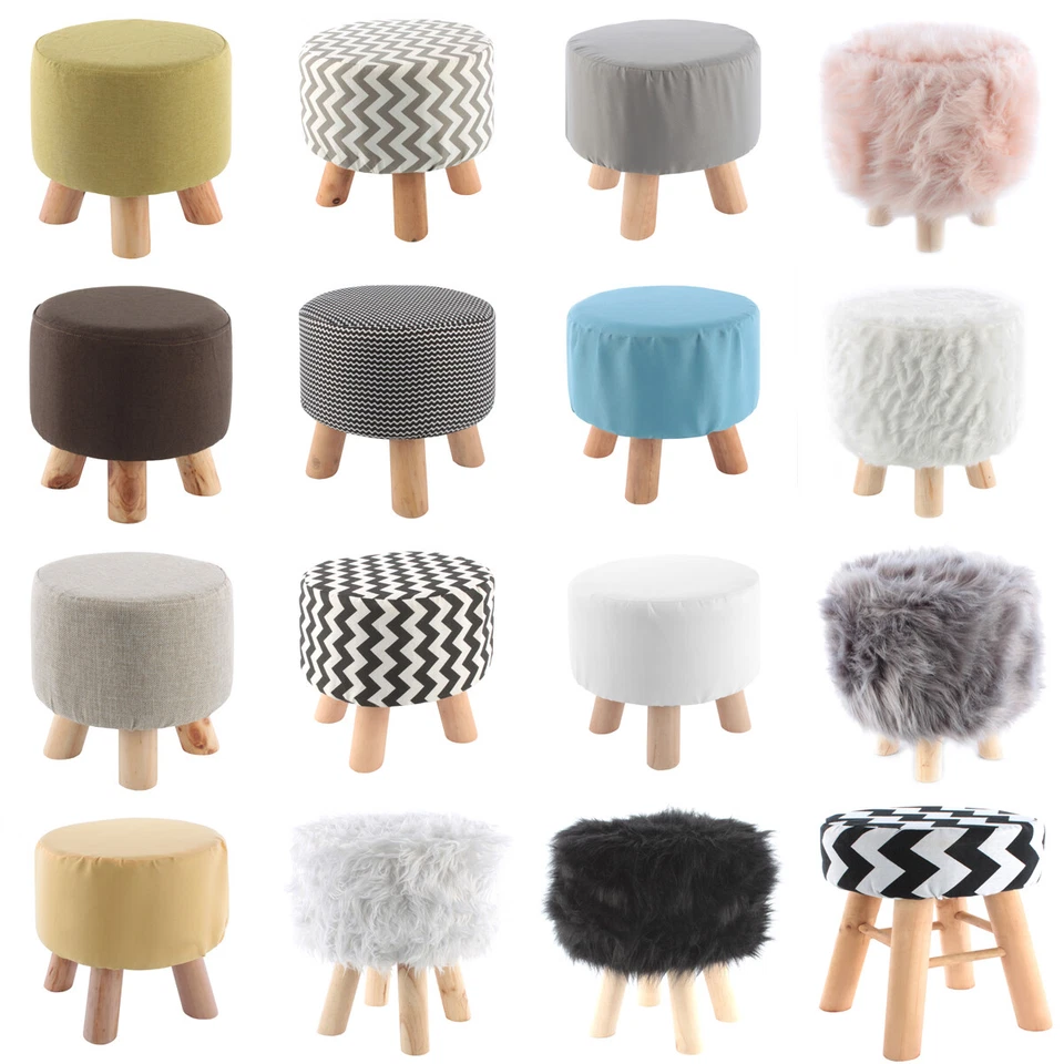 Pouf Puff Fußhocker Rund Sitz Hocker Polsterhocker Sitzhocker Badhocker - Bild 1 von 1
