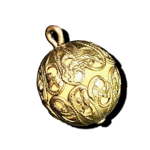 Brass Cricket Cage Button Wood Nut Dragon Scale Pierced Brazed Shank Large 35 L Cover
