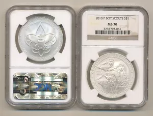 2010 P Boy Scout Commemorative Silver Dollar NGC MS70 - Picture 1 of 1