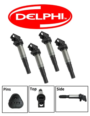 Bobina de encendido para Mini 09-15 Cooper S 4 piezas con conector de bujía Delphi OEM Foto 1 de 4