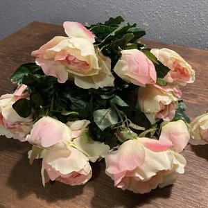 Rose Artificial silk Rose Flowers Long Stem Silk Plastic/ Wire Stem Yellow Pink - Picture 1 of 7