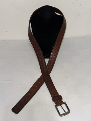 Vintage Tommy Bahama Genuine Italian Leather Woven Men’s Belt Size 42 Italy - Изображение 1 из 4