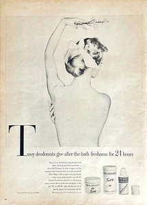 Tussy Deodorant Vintage Print Ad 1958 Magazine Bare Back of Woman Retro Tussy - Bild 1 von 3